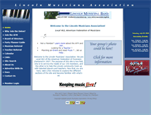 Tablet Screenshot of lincolnmusicians.com